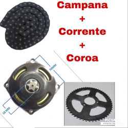 Campana + Corrente + Coroa 49cc/2t